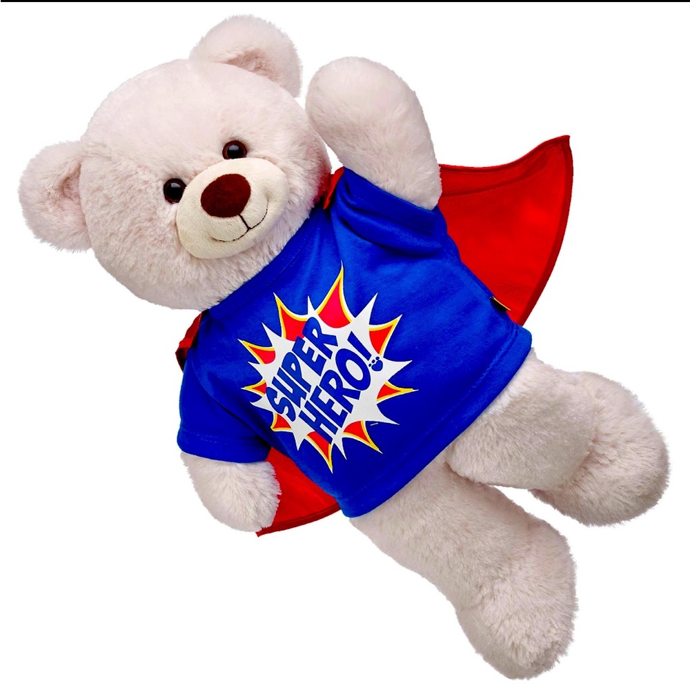 “Superhero Lil' Almond Cub" from Build-A-Bear Workshop, 2014 retired SUPER HERO!